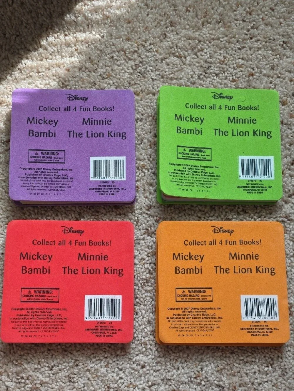 Disney Kids Foam Character Bath Toys - Mickey, Minnie, Simba, Bambi (Multicolor)